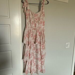 Altar'd State Pink Floral Midi Dress